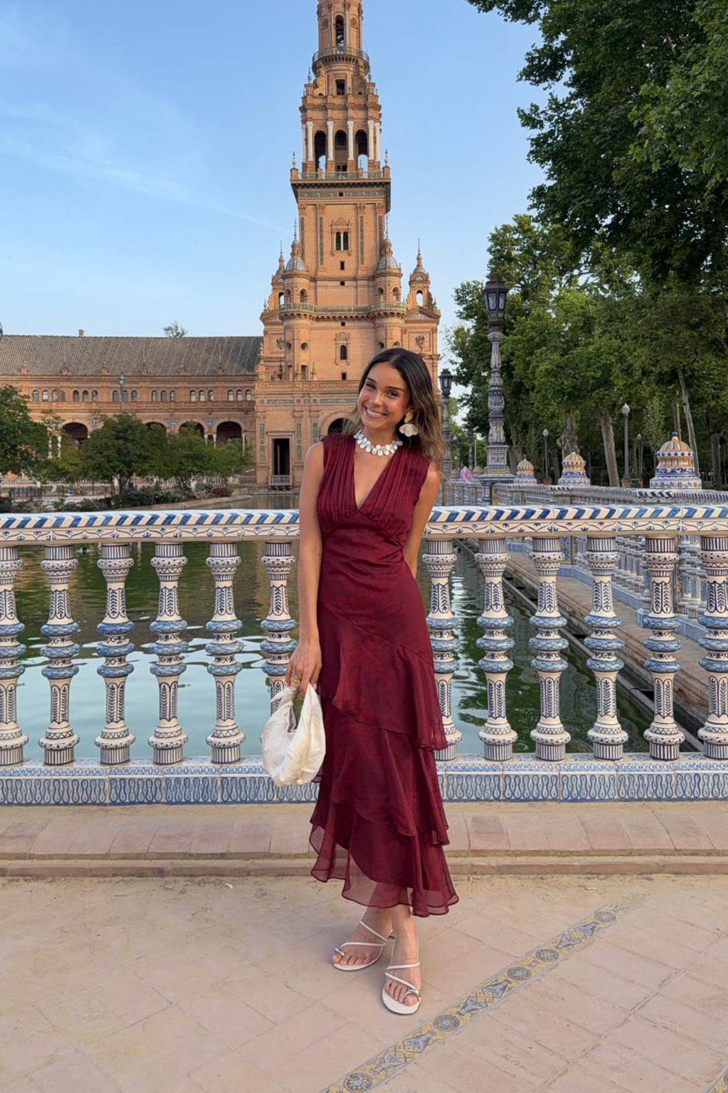 Vestido Sandara Ipé Granate