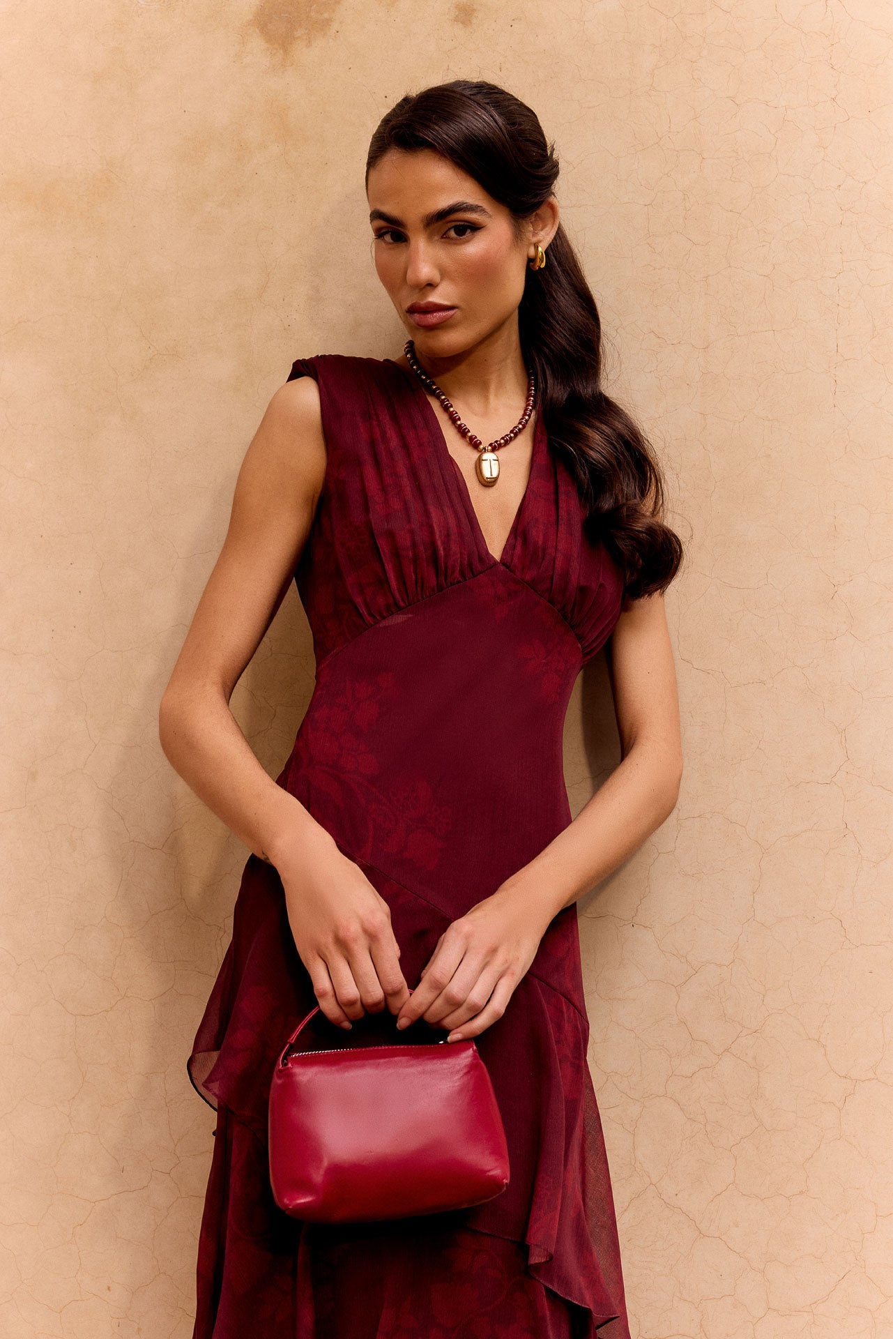 Vestido Sandara Ipé Granate