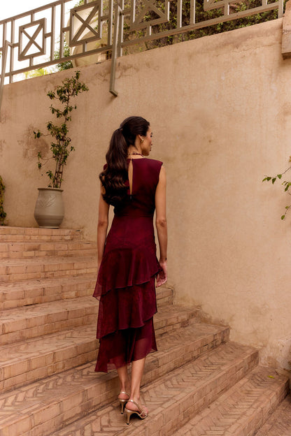 Vestido Sandara Ipé Granate