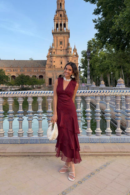 Vestido Sandara Ipé Granate