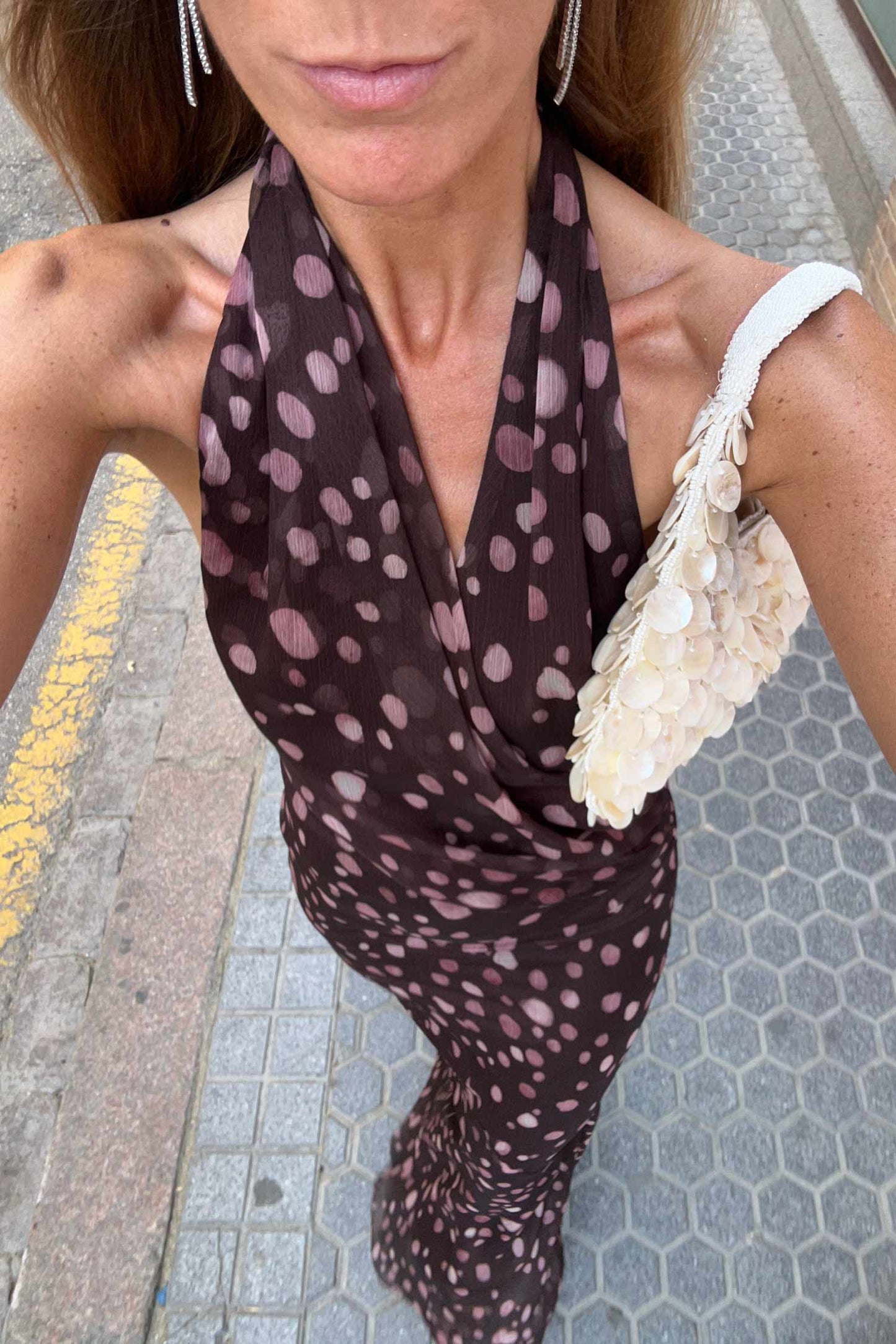 Vestido Elisa Topos Chocolate